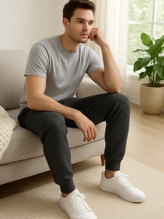 6pk Blue Ice Men's Modern Fit Heavyweight Classic Fleece Jogger Sweatpants - Picture 2 of 6